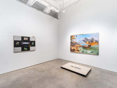 Installation View, Jaime Lauriano, Por que vocês não sabem do lixo ocidental?, 2024. Courtesy of Nara Roesler Gallery