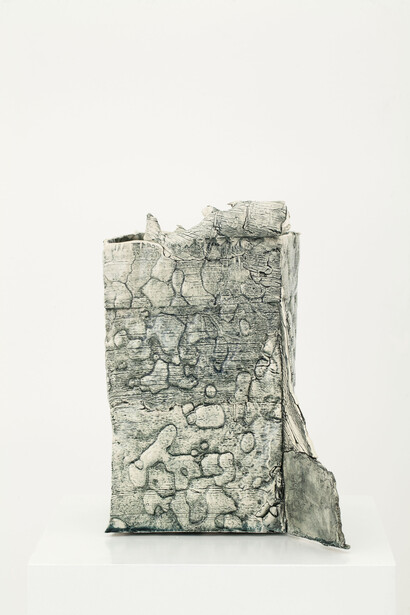 NO LOOSE ENDS FOR THE WIND" (2016)
Enamelled earthenware
Height : 11 in - Width : 9 1/16 in