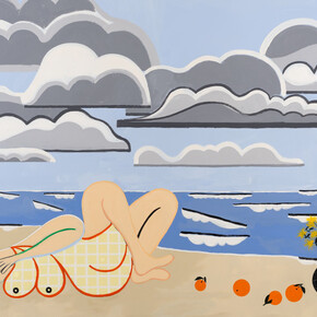 Farah Atassi, Lone bather and clouds 2, 2024. Courtesy of the artist and Almine Rech. Photo: Nicolas Brasseur