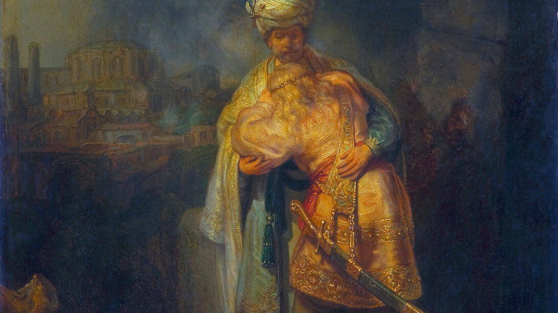 «David despidiéndose de Jonatán» (1642), detalle, Rembrandt