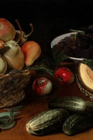Fede Galizia, Still life with apples, pears, figs and melon, c. 1625-30