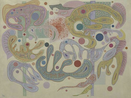 Capricious Forms (Formes capricieuses), July 1937, Oil on canvas, 88.9 x 116.3 cm, Solomon R. Guggenheim Museum, New York, Solomon R. Guggenheim Founding Collection © 2013 Artists Rights Society (ARS), New York/ADAGP, Paris