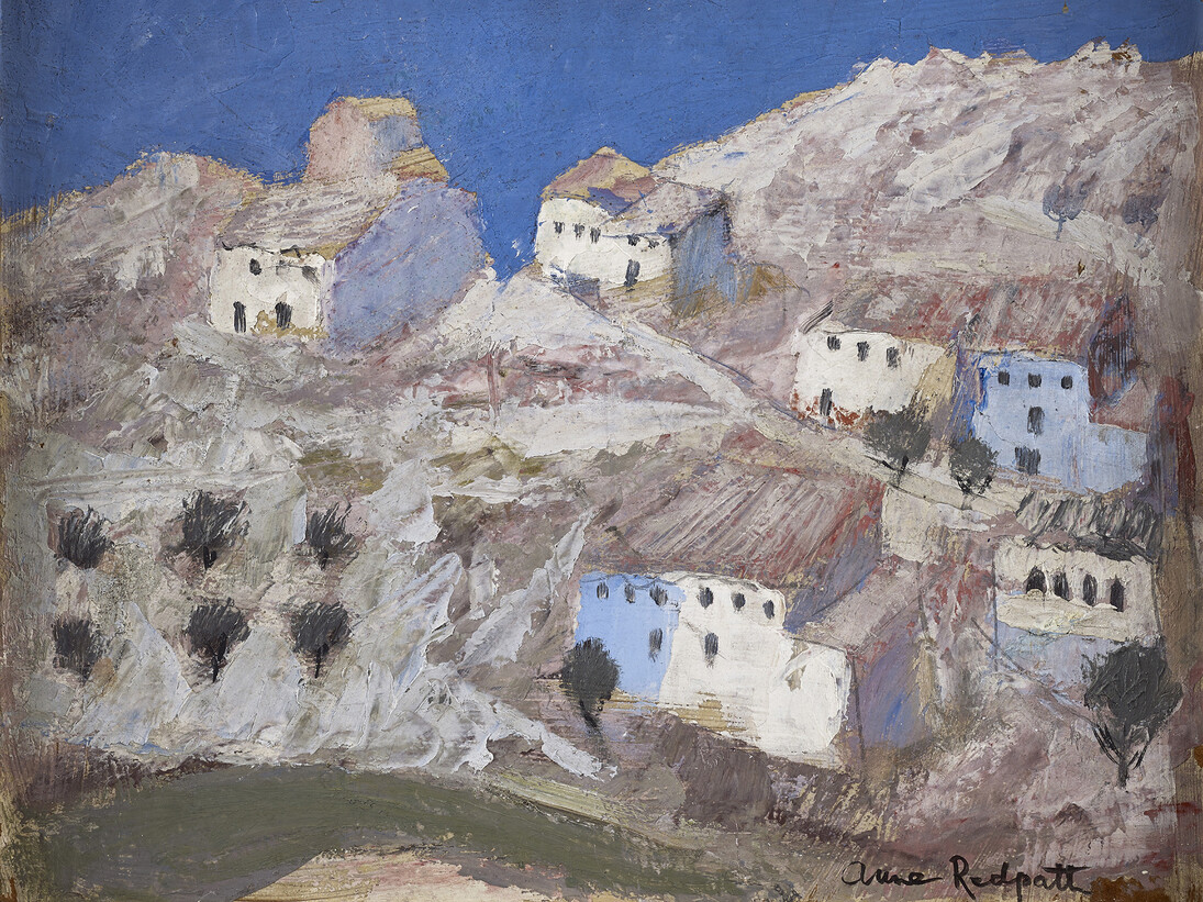 Anne Redpath, Canaries, oil on board, 36 x 45 cm