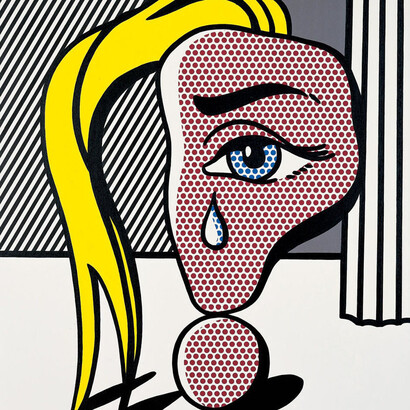 Roy Lichtenstein. Girl with Tear I II, 1977, olio e vernice Magna su tela, 117.0 x 101.5 cm © Estate of Roy Lichtenstein - SIAE 2018