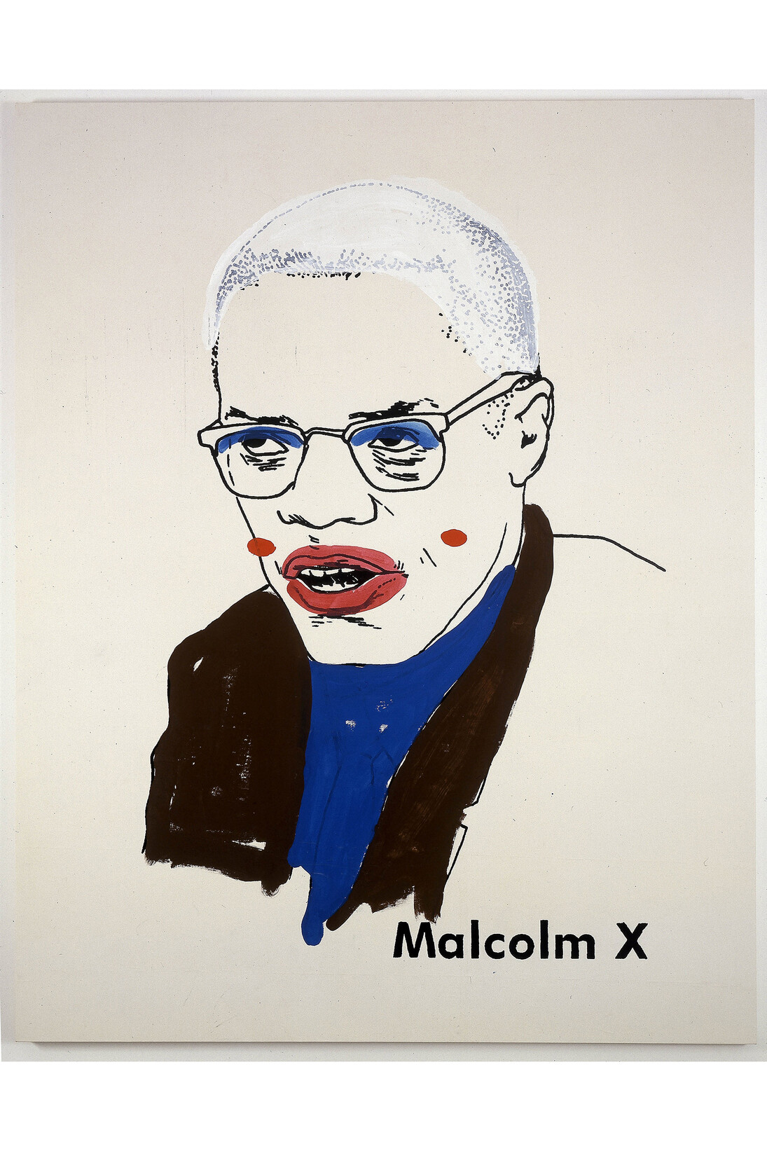 Glenn Ligon, born 1960, Malcolm X #1 (small version #2) 2003, Silkscreen and Flashe paint on canvas, 111.8 x 91.4 cm, Courtesy the Rodney M. Miller Collection © Glenn Ligon 2015, Courtesy Rodney M Miller Collection
