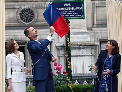 Los Reyes de España inauguran en París el parque dedicado a los combatientes de La Nueve