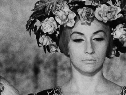 A scene featuring Sofiko Chiaureli from Sayat Nova (1969), directed by Sergei Parajanov and filmed in Armenian, Azerbaijani, and Georgian