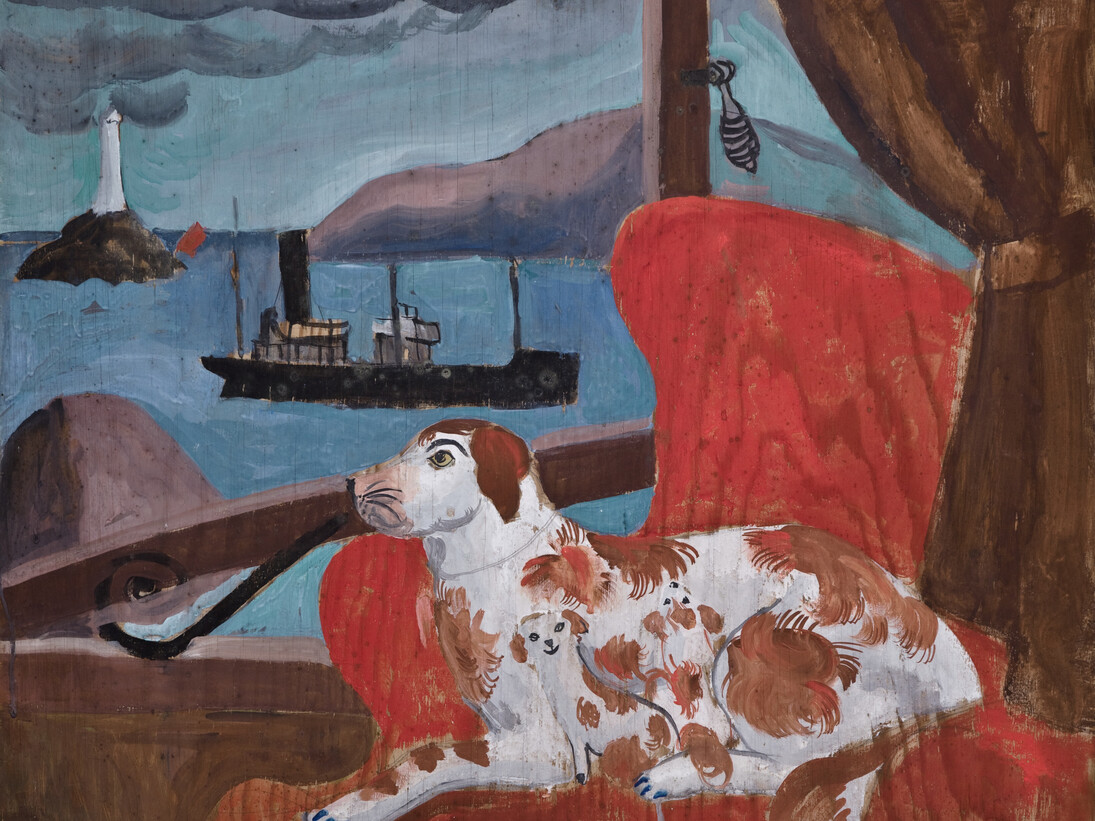 Christopher Wood - China Dogs in a St lves Window, 1926, gouache on panel, 63.5 x 76.2cm, Pallant House Gallery (on loan from a private collection)