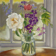 Daisy Craddock, Wintry Mix, 2022. Oil on canvas, 16h x 16w in. Courtesy of Garvey | Simon