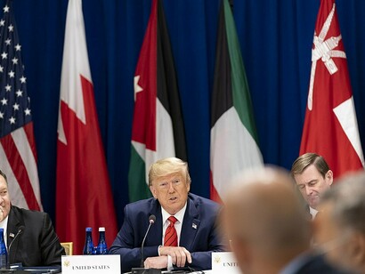 On Tuesday, September 24, 2019, President Donald J. Trump, alongside Secretary of State Mike Pompeo (pictured left), participated in a regional coordination meeting on the Middle East Strategic Alliance at the Lotte New York Palace Hotel in New York City, USA