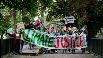 People gather to protest climate change