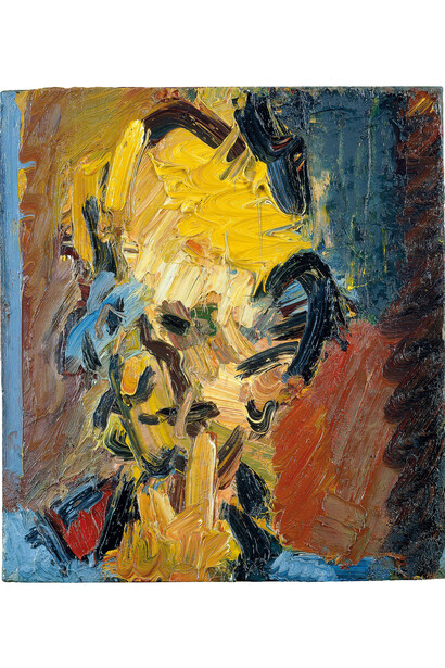 Frank Auerbach, Head of William Feaver, 2003, Oil on board, 451 x 406 mm, Collection of Gina and Stuart Peterson © Frank Auerbach, courtesy Marlborough Fine Art
