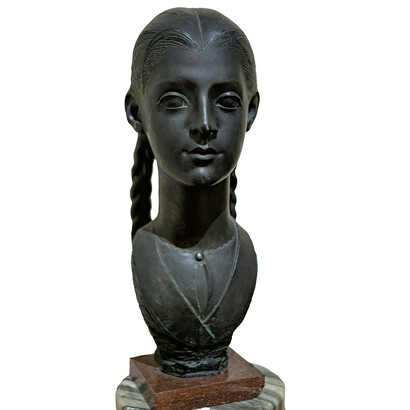 Angelo Biancini, Busto della contessina Maria Grazia Zanelli Quarantini, 1938, bronzo, 32x22x22 cm, Courtesy Galleria Baroni, (credits Sergio Golia)