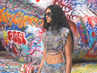 The Diesel FW25 runway show is set against monumental inflatables made from a striking 3km canvas of street art. Developed through a global open call, the artwork brings together contributions from graffiti artists in India, Italy, South Africa, China, Japan, the United States, the United Arab Emirates, and Saudi Arabia