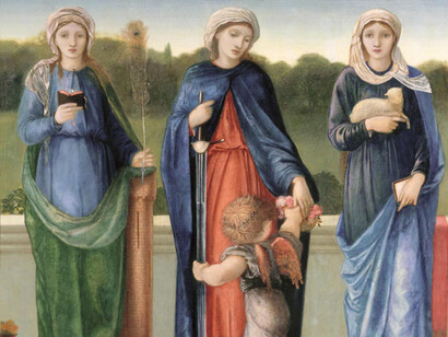 Edward Burne Jones, Tre sante, particolare