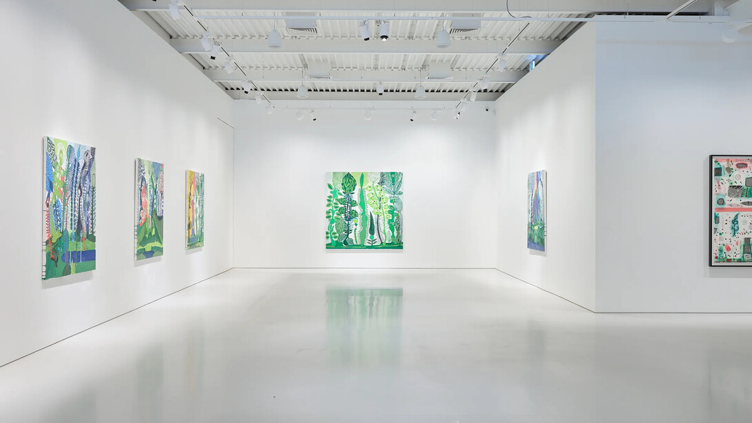 John Pule, the first incision I saw I dreamed no more, exhibition view. Courtesy of Gow Langsford Gallery