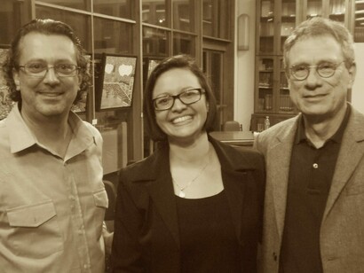 Con el escritor costarricense Rafael Ángel Herra y el escritor italiano Maurizio Campisi