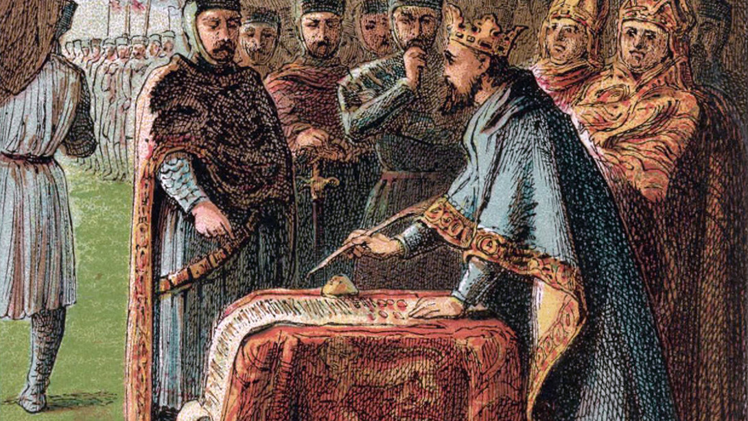 El rey Juan sin Tierra firmando la Carta Magna