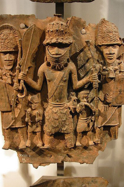 Brass plaque commonly known as "bronze". Benin kingdom (Nigeria). British Museum London, UK