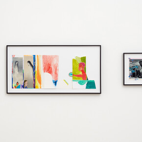 Lothar Hempel, Yürei, 2018, watercolour, acrylic, and pencil on C-print and paper. 2 elements: 29 x 74 cm, 11 3/8 x 29 1/8 ins and 19 x 16 cm, 7 1/2 x 6 1/4 ins. Photo: Robert Glowacki. © Lothar Hempel. Courtesy the artist & Stuart Shave/Modern Art, London