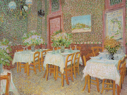 Vincent van Gogh, "Interieur eines Restaurants", 1887. Öl auf Leinwand, 45,4 x 56,5 cm. Kröller-Müller Museum, Otterlo.