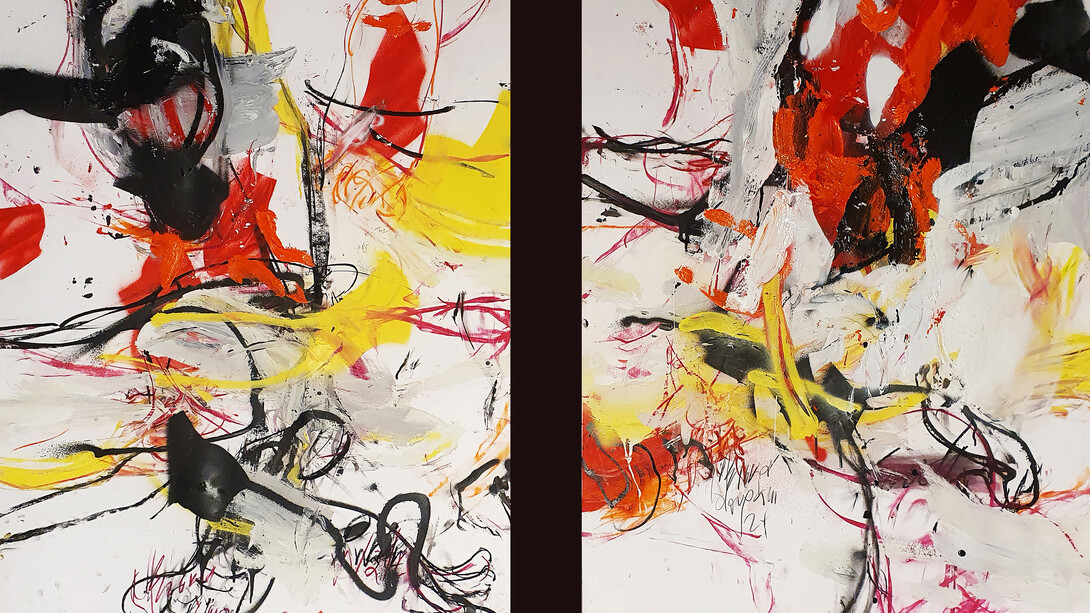 Nikos Viskadourakis, Untitled (diptych) (detail), 2024. Courtesy of Roma Gallery