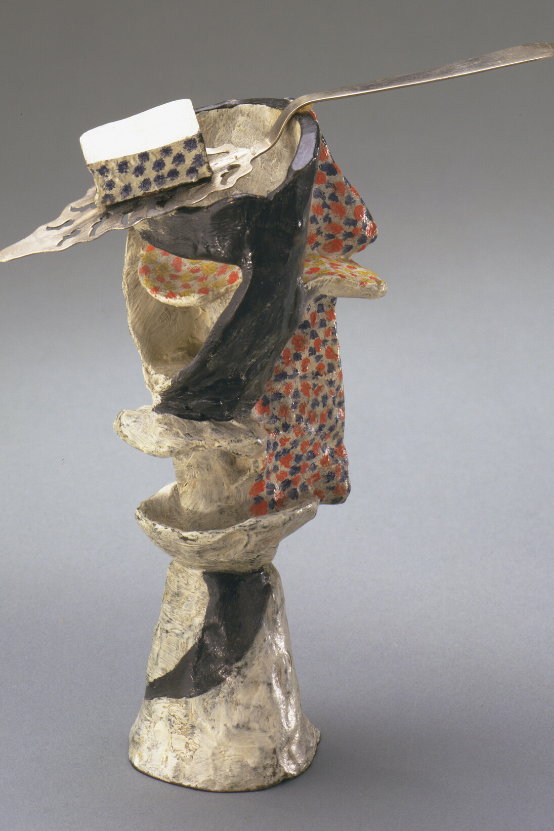 Pablo Picasso (Spanish, 1881–1973), Glass of Absinthe. Paris, spring 1914., Painted bronze with absinthe spoon. 8 1/2 x 6 1/2 x 3 3/8″ (21.6 x 16.4 x 8.5 cm), diameter at base 2 1/2″ (6.4 cm)
The Museum of Modern Art, New York, Gift of Louise Reinhardt Smith © 2015 Estate of Pablo Picasso / Artists Rights Society (ARS), New York