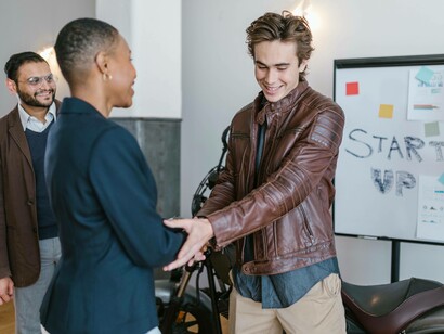 Man closing startup deal