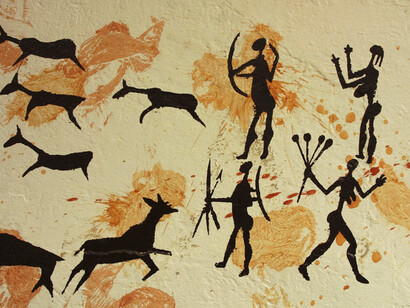Primitive cave painting