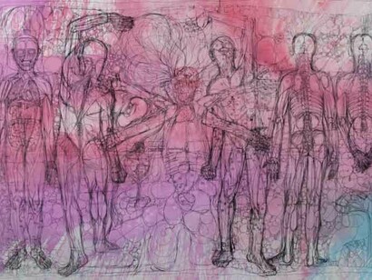 Hermann Nitsch, The last supper. Courtesy of the Nitsch Foundation