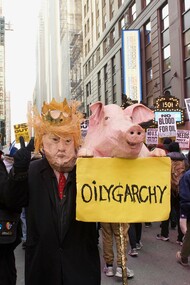 Protestors gather in Times Square against the invasion of Venezuela and kidnapping of Nicolás Maduro by the U.S.