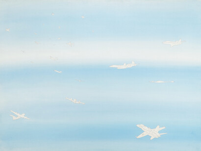 Alighiero Boetti, Cieli ad alta quota, 1988. Courtesy of Ben Brown Fine Arts