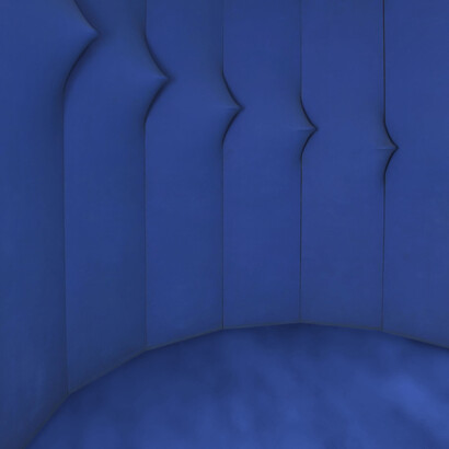 Agostino Bonalumi, Blu abitabile, 1967, 300x340 (16 pannelli), Tela estroflessa e tempera vinilica