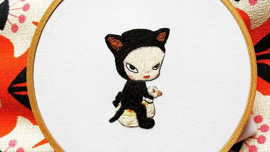 Yoshimoto Nara's harmless Kitty embroidery