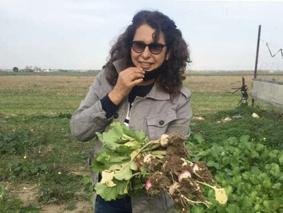 Leila Derouiche Rafrafi e i prodotti del suo orto
