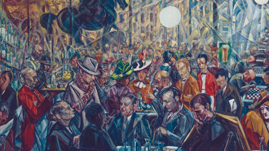 Baccio Maria Bacci  (Firenze 1888-1974) Solaria alle Giubbe Rosse, 1930-1940 olio su tela. Firenze, Galleria d'arte moderna di Palazzo Pitti