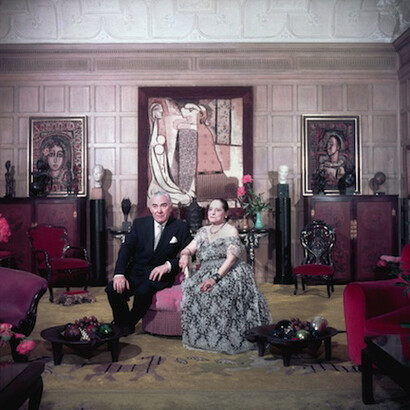 Slim Aarons, Cosmetics Princess, Helena Rubenstein and Prince Archil Gourielli, New York, 1950 