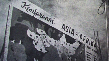 Cartel de la conferencia de Bandung, Indonesia, 1955