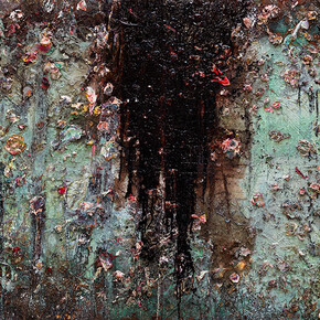 Anselm Kiefer, Aurora, 2015–17, Oil, emulsion, acrylic, shellac, and sediment of an electrolysis on canvas, 110 1/4 × 149 5/8 × 3 5/8 inches (280 × 380 × 9 cm) © Anselm Kiefer. Photo by Georges Poncet