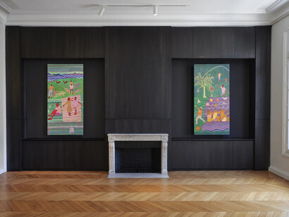 Slimen Elkamel, Ligne(s) de vie, exhibition view. Courtesy of Mariane Ibrahim Gallery