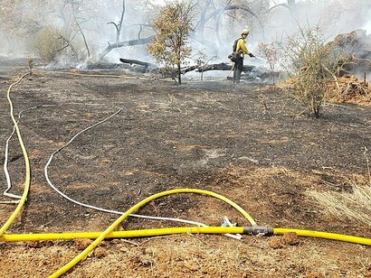 Brave firefighters in California are relentlessly battling a raging wildfire in Los Angeles, USA, deploying all available resources and strategies to contain the flames and prevent further destruction to communities and natural habitats