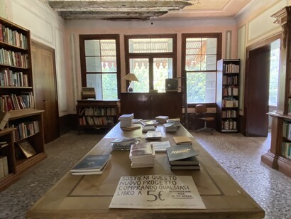 La libreria biblioteca di Villa Albrizzi Marini, San Zenone degli Ezzelini, Treviso, Italia