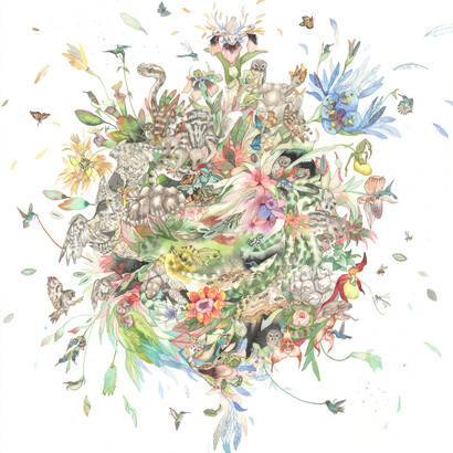 Laura Ball
Botanary Mandala
2018
watercolor, graphite, gold foil, acrylic polymer
22 x 20 in. (55.88 x 50.8 cm)