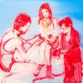 Ilona Szalay, Injury, Oil on glass, 23 3/5 × 27 3/5 in, 60 × 70 cm