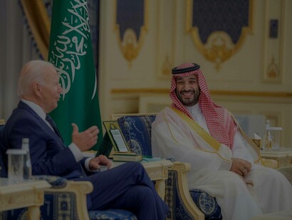 Mohammed bin Salman Al Saud sharing a laugh with Joe Biden