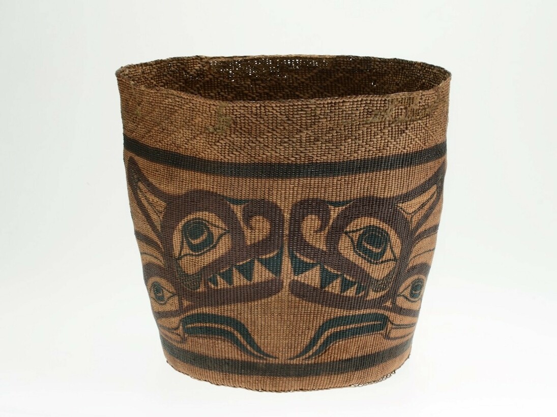 Basket painted by Charles Edenshaw and woven by his wife Isabella Edenshaw, Haida, 1921. Gift of the Art Association of Montreal, ACC1811 © McCord Museum