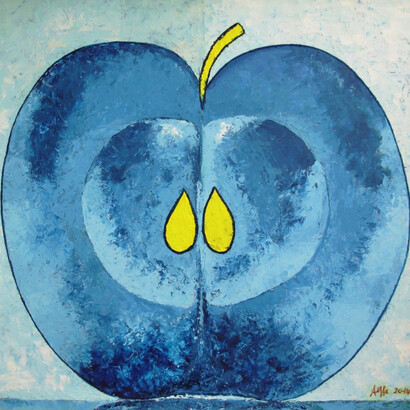 Anna Francesca Gutris, Mela, olio misto ad encausto steso a spatola, 90 x 82 cm, 2014