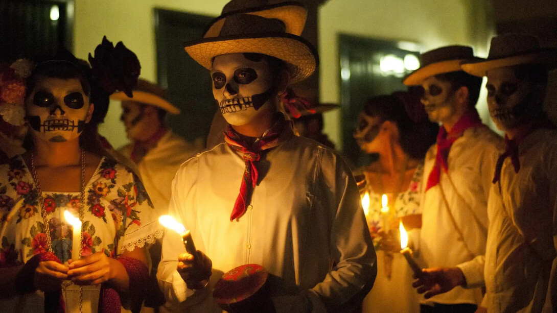 Celebración del día de muertos en México.