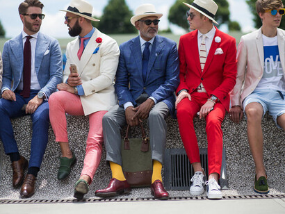 Color texture and hats at Pitti Uomo 88. Photo by Pitti Uomo