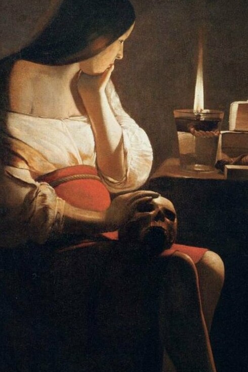"Magdalena penitente de la lamparilla",  óleo sobre lienzo, Georges de La Tour, 1635-1640